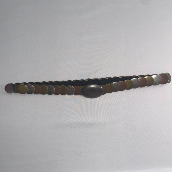 Vintage-Inspired Multi-Tone Disc Statement Belt - Picture 11 of 12